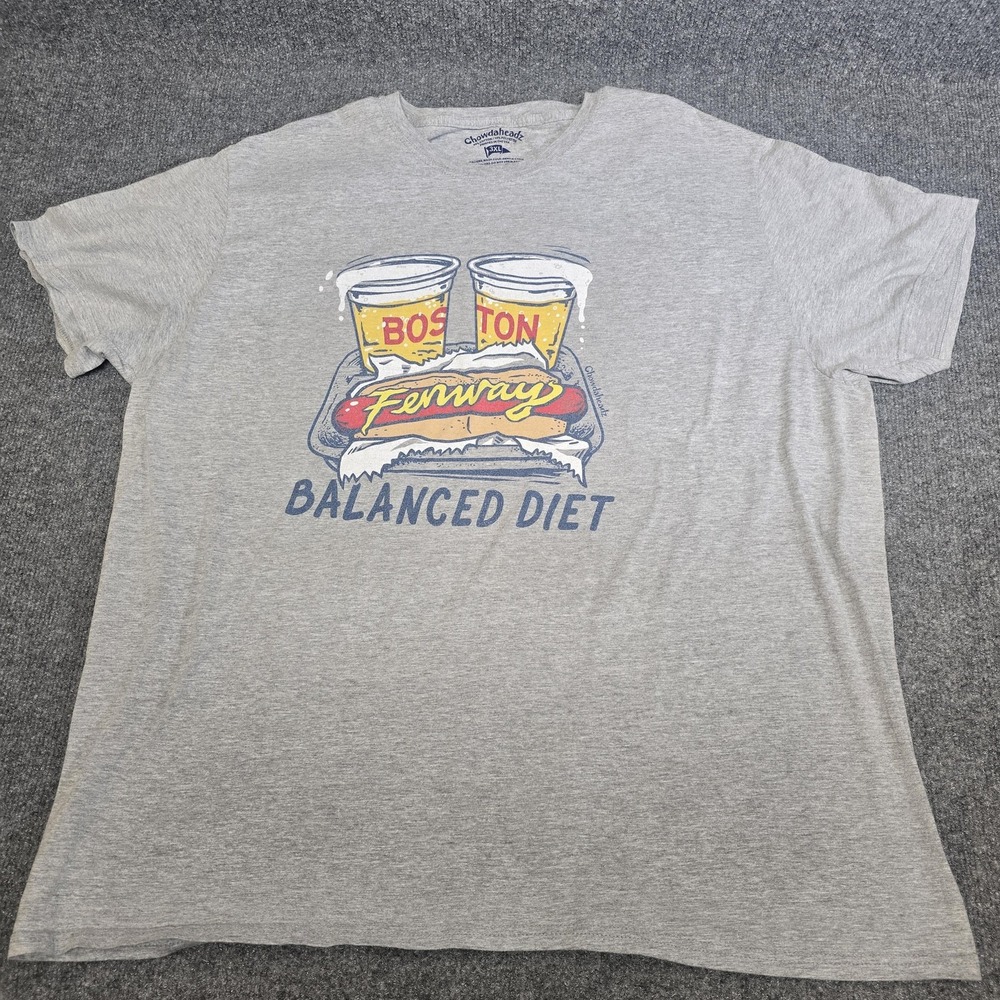 Chowdaheadz Boston Fenway Balanced Diet Shirt Mens 3XL Gray Beer Graphic Tee